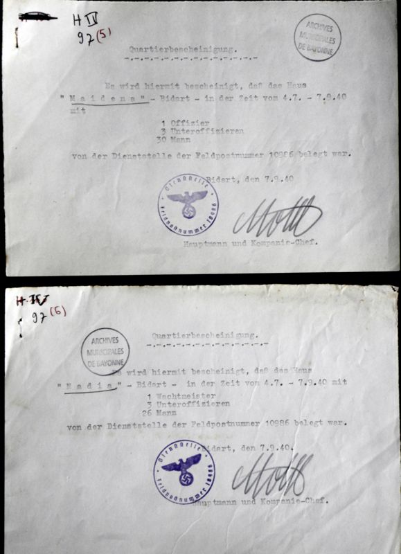 Ordre de réquisition de logements pour les troupes allemandes