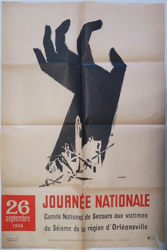 Affiche pour la collecte effectuée à Billère dans le cadre d’une campagne nationale de solidarité