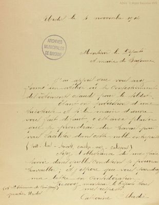 Document 2 - Proposition d'aide à la confection, 4 novembre 1914 ( E dépôt Bayonne 4H9)